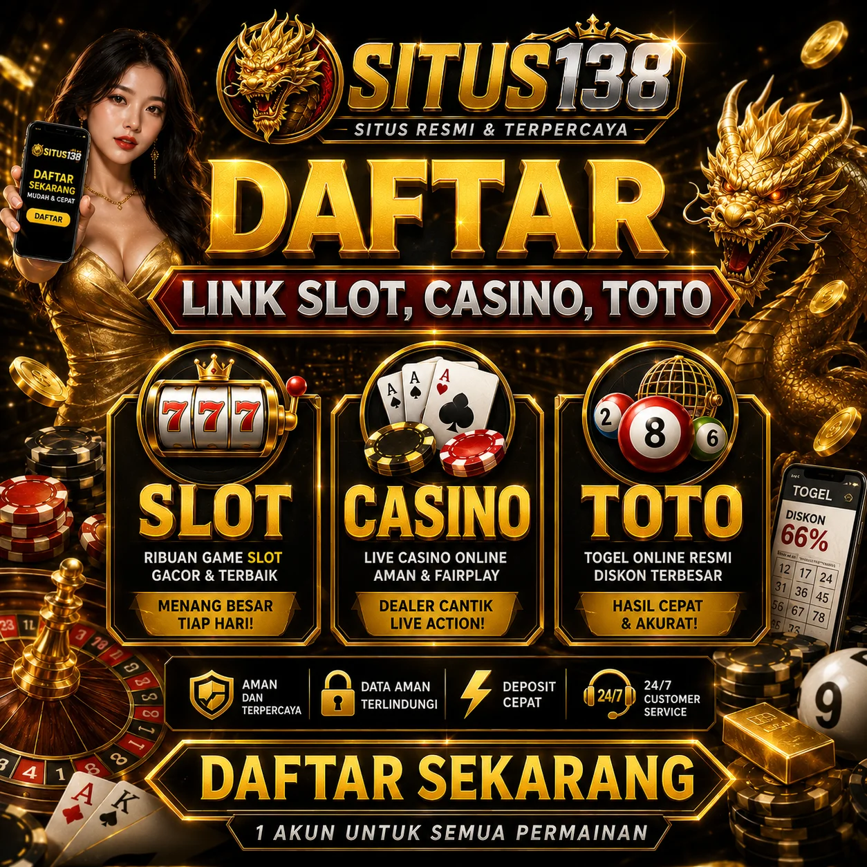 Situs138 Official - Platform Slot Gacor, Toto dan Casino Online